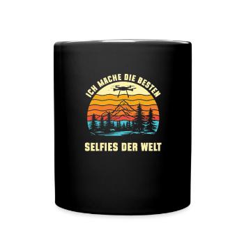 Drohnenpilot Drohnenfliegen - Tasse einfarbig - Schwarz - Vorne