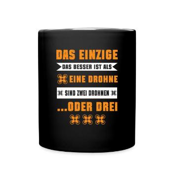 Drohnenpilot Drohnenfliegen - Tasse einfarbig - Schwarz - Vorne