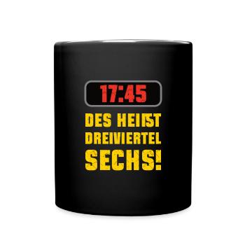 Schwarzwald Souvenir Kuckucksuhr - Tasse einfarbig - Schwarz - Vorne