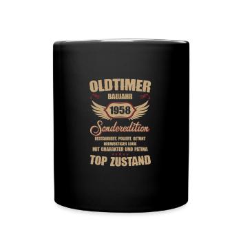 66e anniversaire 66 ans de voiture classique 1958 - Mug uni - noir - Devant