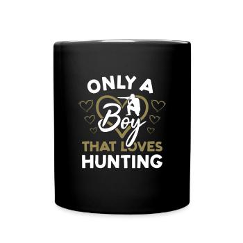Chasseur seulement Un garçon qui aime la chasse - Mug uni - noir - Devant