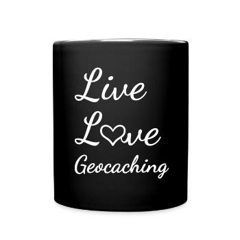 Geocacher Live Love Geocaching - Full Colour Mug - black - Front
