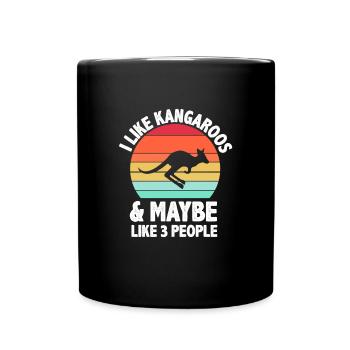 I Like Kangaroos Funny Kangaroo - Full Colour Mug - black - Front