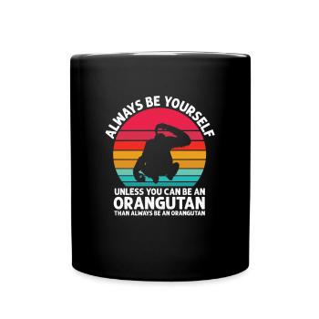 Orang-Utan - Tasse einfarbig - Schwarz - Vorne