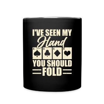 Poker Glücksspiel Lustiger Poker Spieler - Tasse einfarbig - Schwarz - Vorne