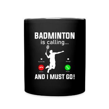 Badminton Shuttlecock - Full Colour Mug - black - Front