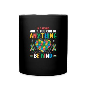 Autismus Autistisch - Tasse einfarbig - Schwarz - Vorne