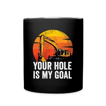 Excavator Construction Worker - Full Colour Mug - black - Front