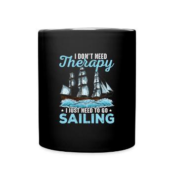 Sailing Boat Sailor - Full Colour Mug - black - Front