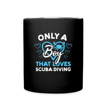 Scuba Diver Only : Un garçon qui aime la plongée sous-marine - Mug uni - noir - Devant