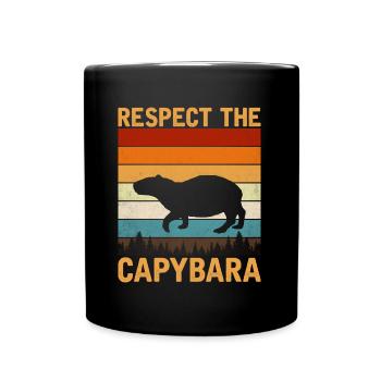 Capybara - Tasse einfarbig - Schwarz - Vorne