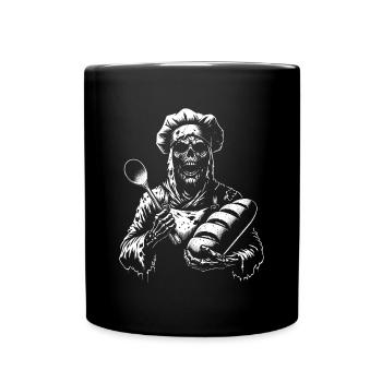 Zombie als Bäcker - gruseliger Horror Bäcker - Tasse einfarbig - Schwarz - Vorne