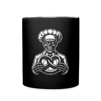 Zombie als Bäcker - gruseliger Horror Bäcker - Tasse einfarbig - Schwarz - Vorne