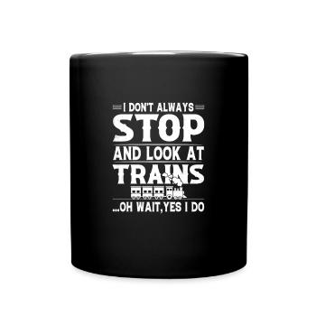 Train Lover Locomotive Model Railway - Full Colour Mug - black - Front