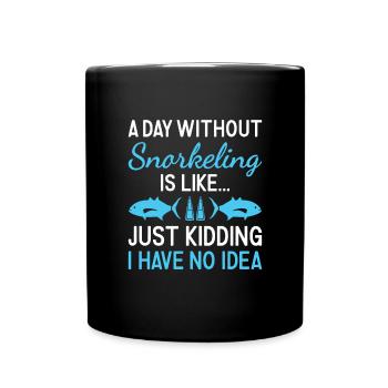 Snorkeler Une journée sans snorkeling - Mug uni - noir - Devant