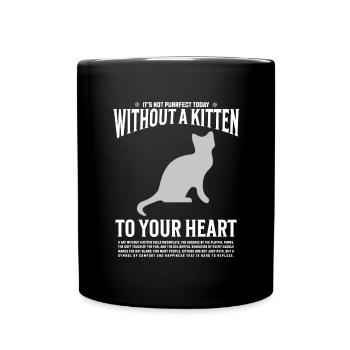 « Ce n’est pas Purrfect sans chaton » - Mug uni - noir - Devant