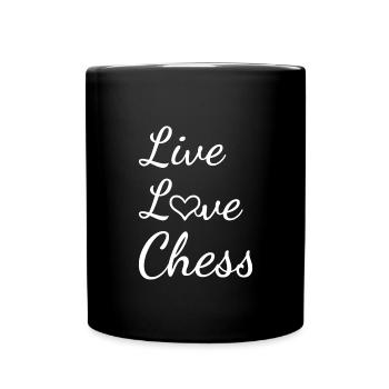 Chess Player Live Love Chess - Tasse einfarbig - Schwarz - Vorne