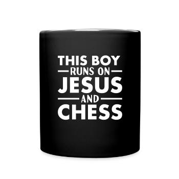 Chess Player This Boy Runs On Jesus Chess - Tasse einfarbig - Schwarz - Vorne