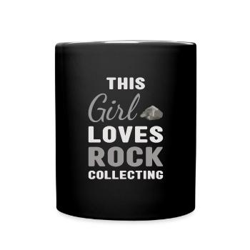 collectionneur de roches Cette fille aime collectionner des roches - Mug uni - noir - Devant