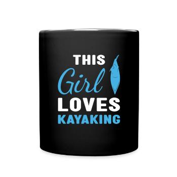 Kayakiste Cette fille adore le kayak - Mug uni - noir - Devant