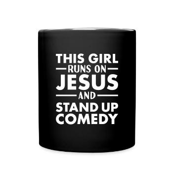 Comédien This Girl Runs On Jesus Stand Up Comedy - Mug uni - noir - Devant