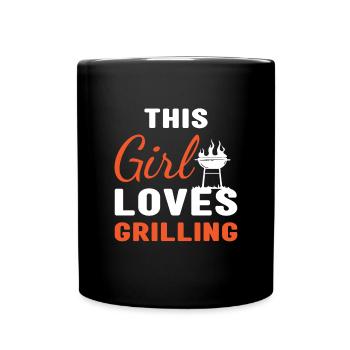 Griller This Girl Loves Grilling - Full Colour Mug - black - Front