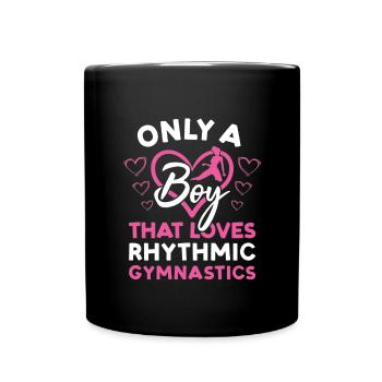 Gymnaste seulement Un garçon qui aime la gymnastique rythmique - Mug uni - noir - Devant