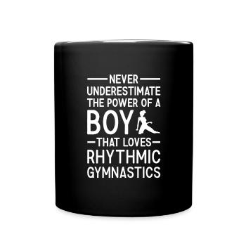 Gymnast Never Underestimate The Power Of A Boy - Full Colour Mug - black - Front