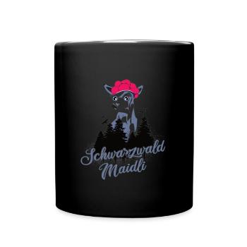 Reh mit Bollenhut - Tasse einfarbig - Schwarz - Vorne