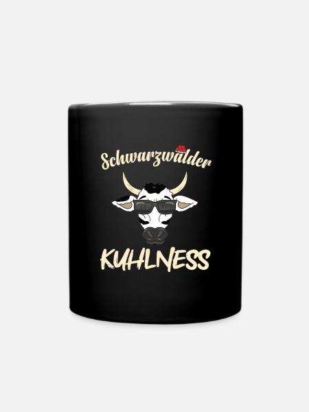 Schwarzwälder Kuhlness Lustiges Schwarzwald - Tasse einfarbig - Schwarz