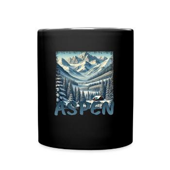 Aspen Colorado Skiing Snowboarding - Full Colour Mug - black - Front