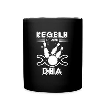 Kegeln Bowling DNA Kegelclub Leidenschaft - Tasse einfarbig - Schwarz - Vorne
