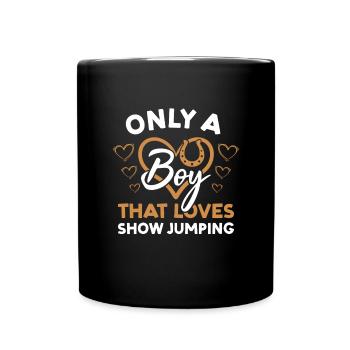 Jumper Only : Un garçon qui aime le saut d’obstacles - Mug uni - noir - Devant