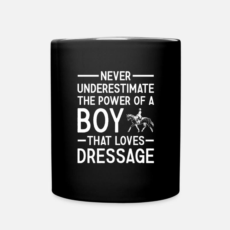 Ryttare Underskattar aldrig kraften hos en pojke - Enfärgad mugg - svart