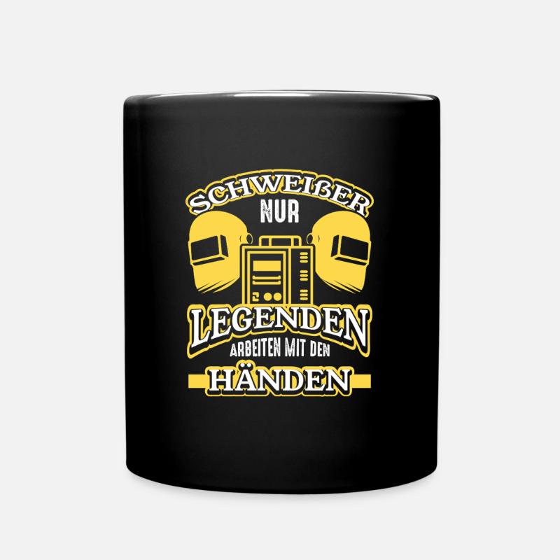 Schweißer Legenden arbeiten mit Händen - Tasse einfarbig - Schwarz
