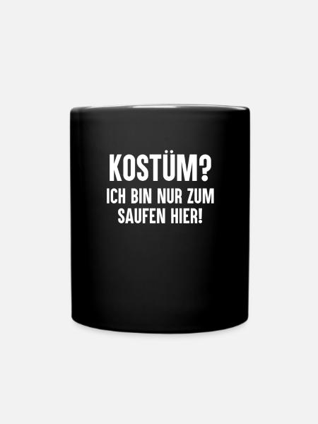 Kostüm Karneval Fasching - Tasse einfarbig - Schwarz