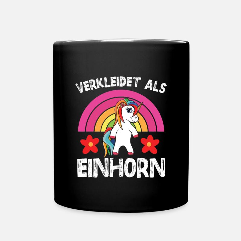 Einhorn Verkleidung Karneval Weiberfastnacht - Tasse einfarbig - Schwarz