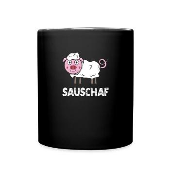 Sauschaf Schweinchen Schaf - Tasse einfarbig - Schwarz - Vorne
