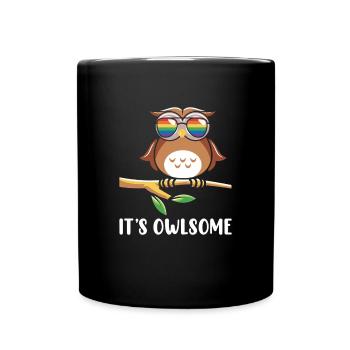 hibou amoureux des animaux hiboux - Mug uni - noir - Devant