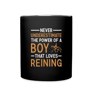 Reiner Never Underestimate The Power Of A Boy - Full Colour Mug - black - Front