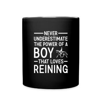 Reiner Never Underestimate The Power Of A Boy - Full Colour Mug - black - Front