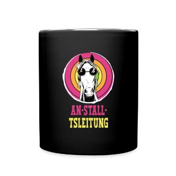 Anstalltsleitung Shetlandpony longieren - Tasse einfarbig - Schwarz - Vorne