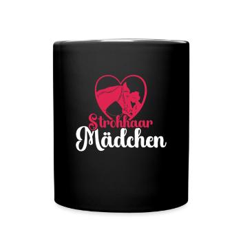 Strohhaar Mädchen Pony Shetlandpony - Tasse einfarbig - Schwarz - Vorne