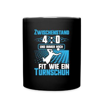 40 Geburtstag Volleyball Beachvolleyball - Tasse einfarbig - Schwarz - Vorne