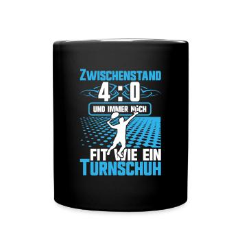 40 Geburtstag Tennis - Tasse einfarbig - Schwarz - Vorne