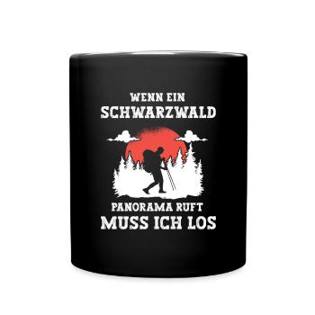 Schwarzwald Wandern Schwarzwälder - Tasse einfarbig - Schwarz - Vorne