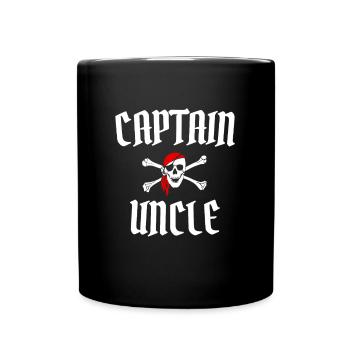 Captain Uncle Piraten Onkel - Tasse einfarbig - Schwarz - Vorne
