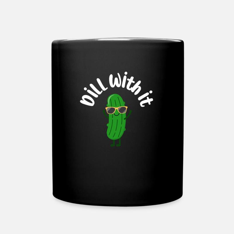 Dill With It Cool Gurke Lustiges Spruch Motiv - Tasse einfarbig - Schwarz