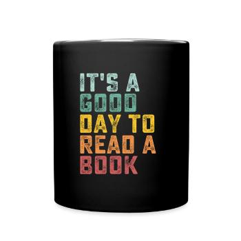 It's a good day to read a book Retro - Full Colour Mug - black - Front
