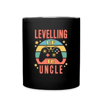 Uncle-to-be Best Gamer Level Up Gift - Full Colour Mug - black - Front